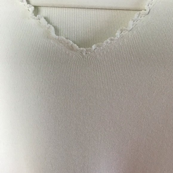 Sigrid Olsen Sport V-Neck Long Sleeve Sweater White Size S - Picture 5 of 8